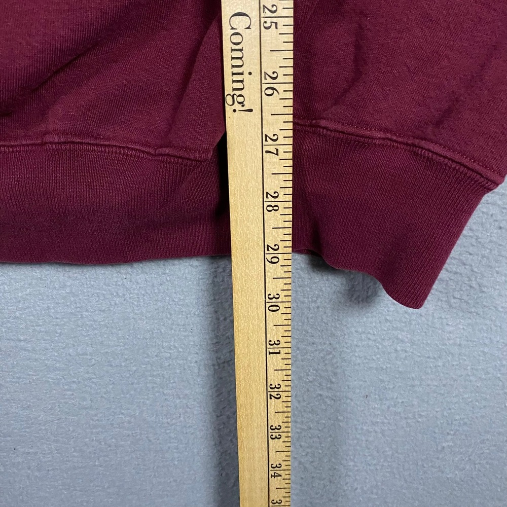 Vintage Lands End Sweatshirt Mens XL Maroon Fleece Pullover Crewneck Made USA - Picture 6 of 9